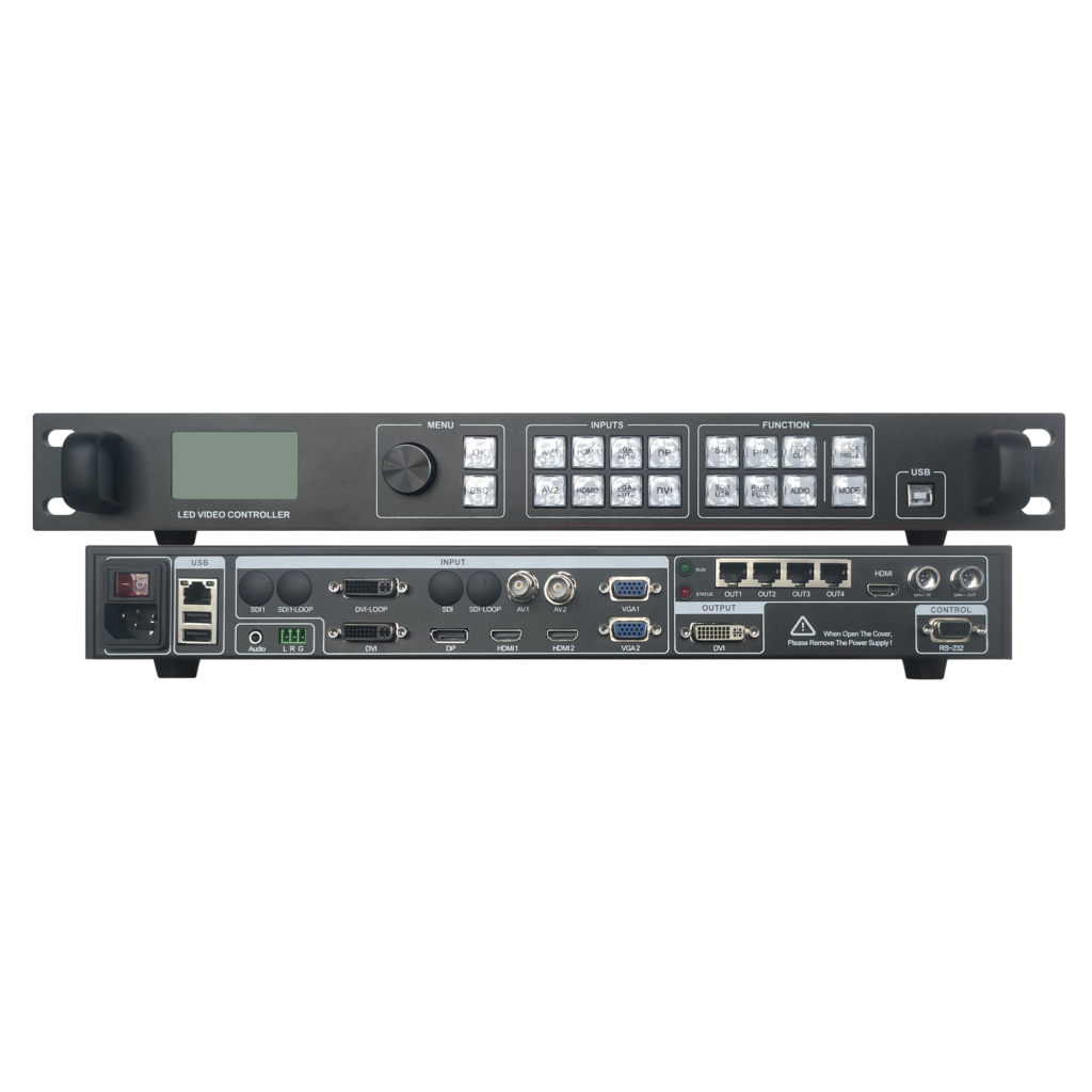 AMOONSKY AMS-AX900 LED video controller original front and rear panel views
