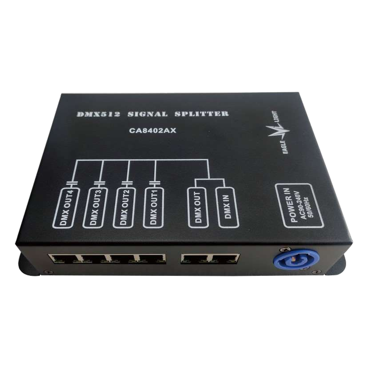 EAGLE LIGHT CA8402AXI professional DMX signal splitter, actual manufacturer catalog product photograph