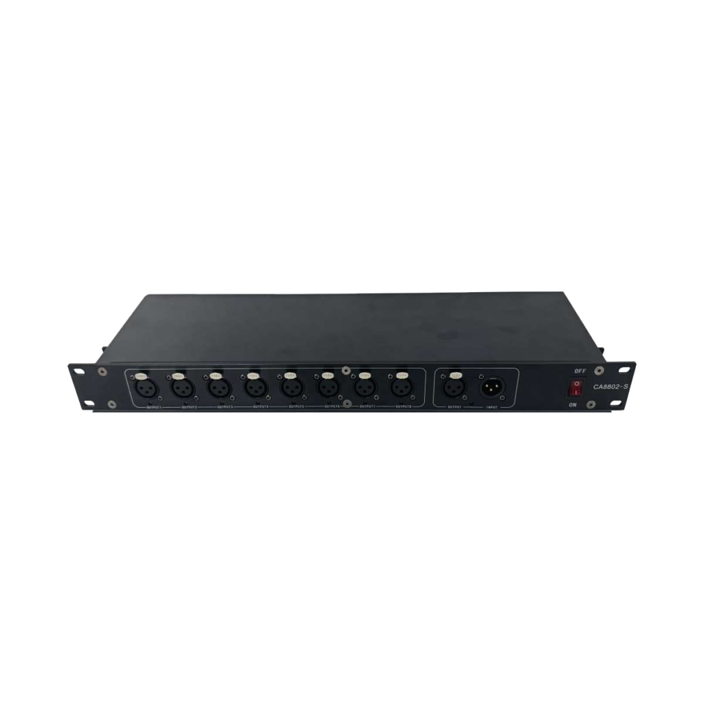 EAGLE LIGHT CA8802-S 8-channel DMX signal splitter with eight isolated XLR outputs