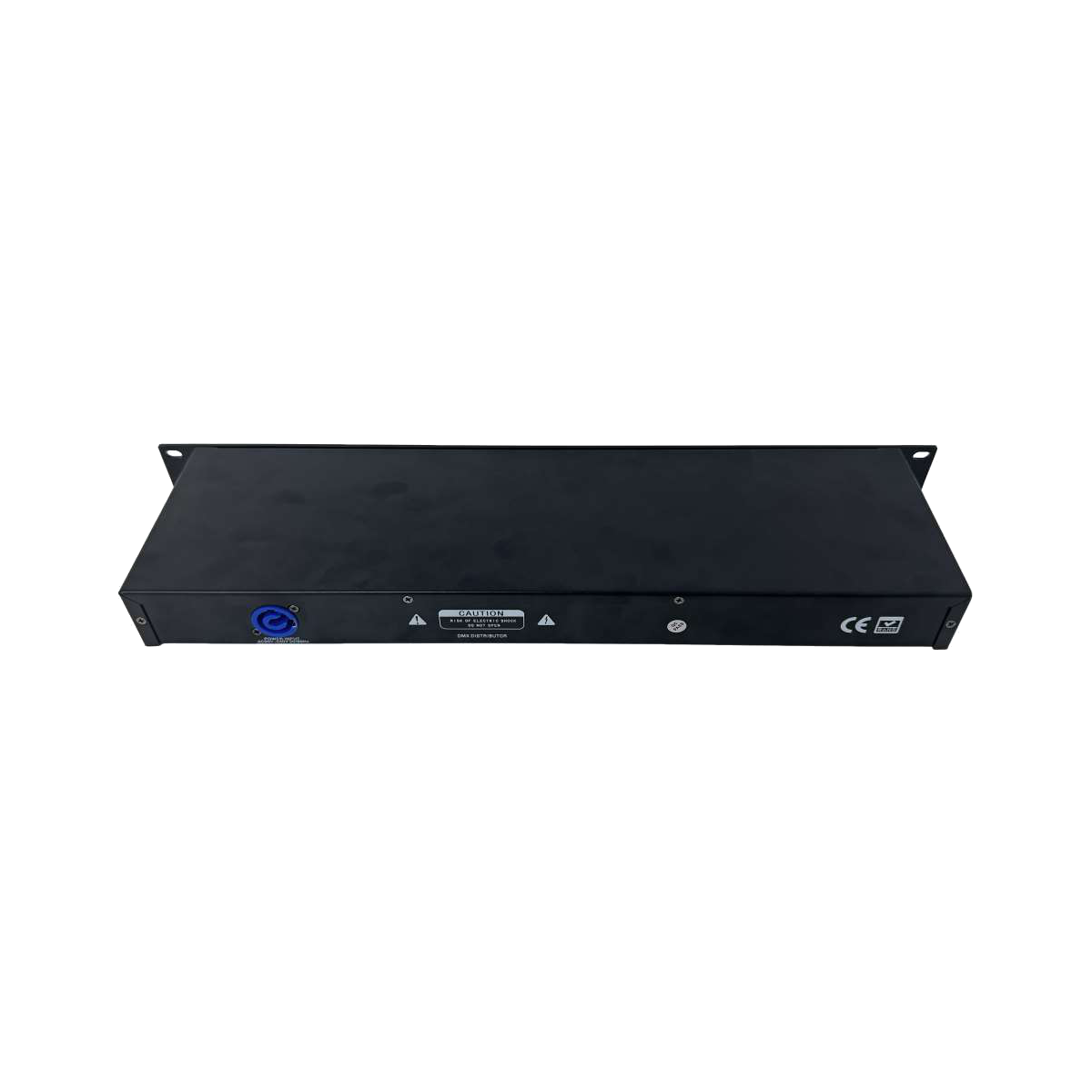 Rear view of EAGLE LIGHT CA8802-S DMX signal splitter chassis and power connection