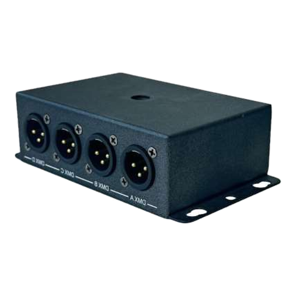 EAGLE LIGHT CB0401-M RDM DMX512 signal merger with four DMX XLR connectors, original catalog product view