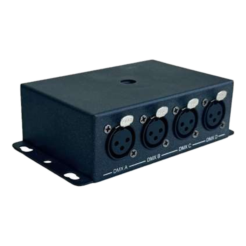 EAGLE LIGHT CB0401-S RDM DMX512 signal splitter with four XLR output connectors, original catalog product view