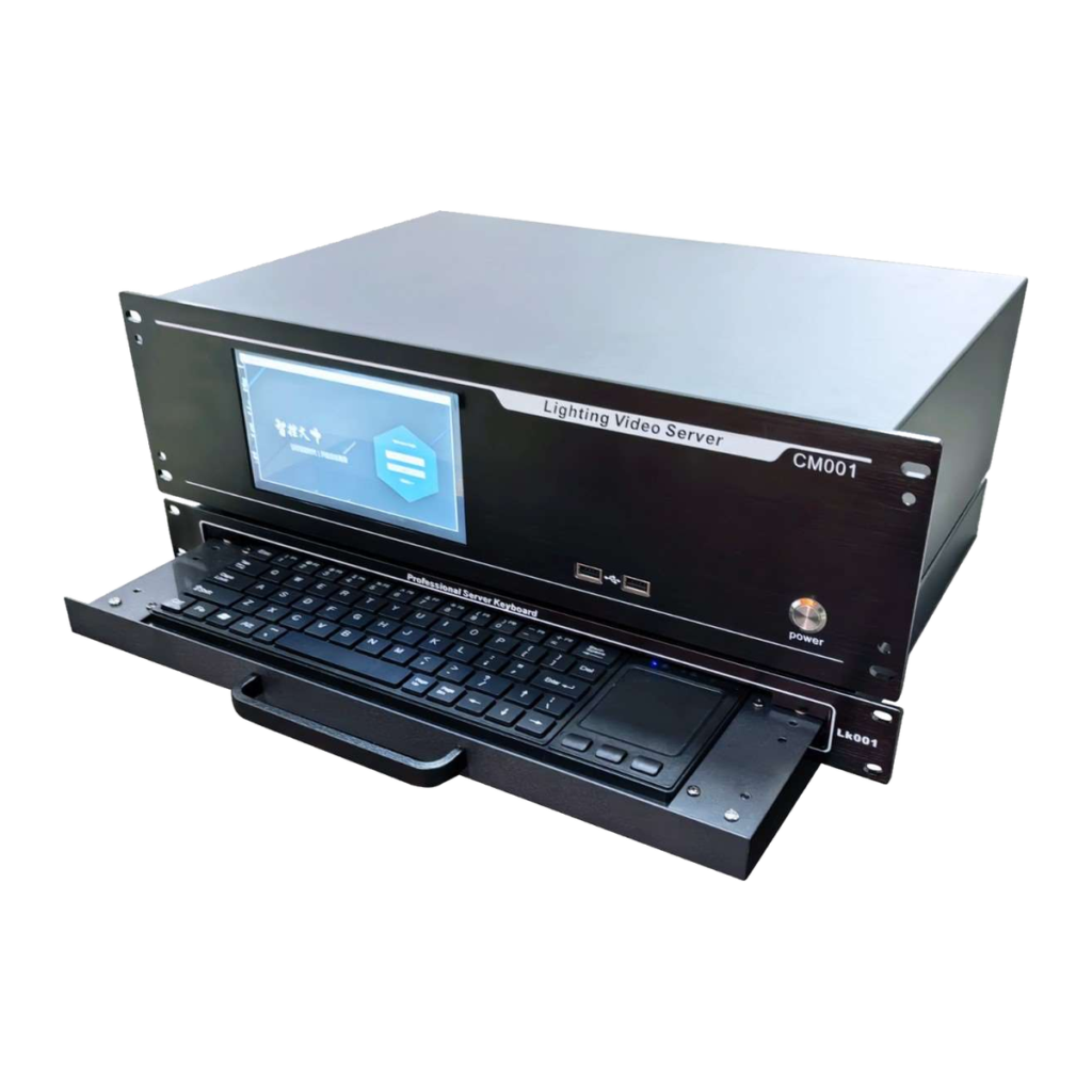 EAGLE LIGHT Video Lighting Server catalog front view, pictured device marked CM001, listing model CM001I