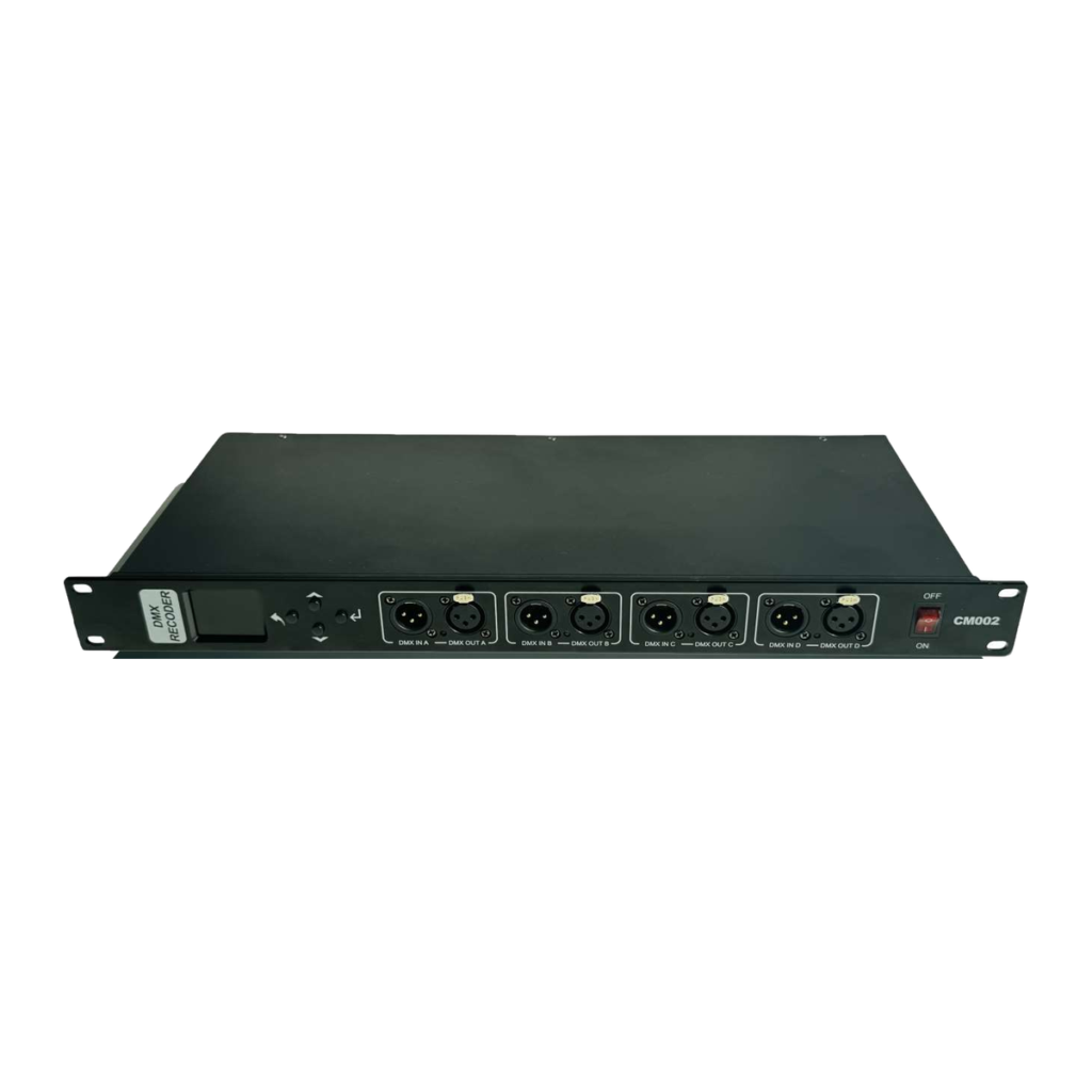 Front panel of EAGLE LIGHT Audio Synchronized Lighting Recorder, catalog model CM002H, faceplate marked CM002