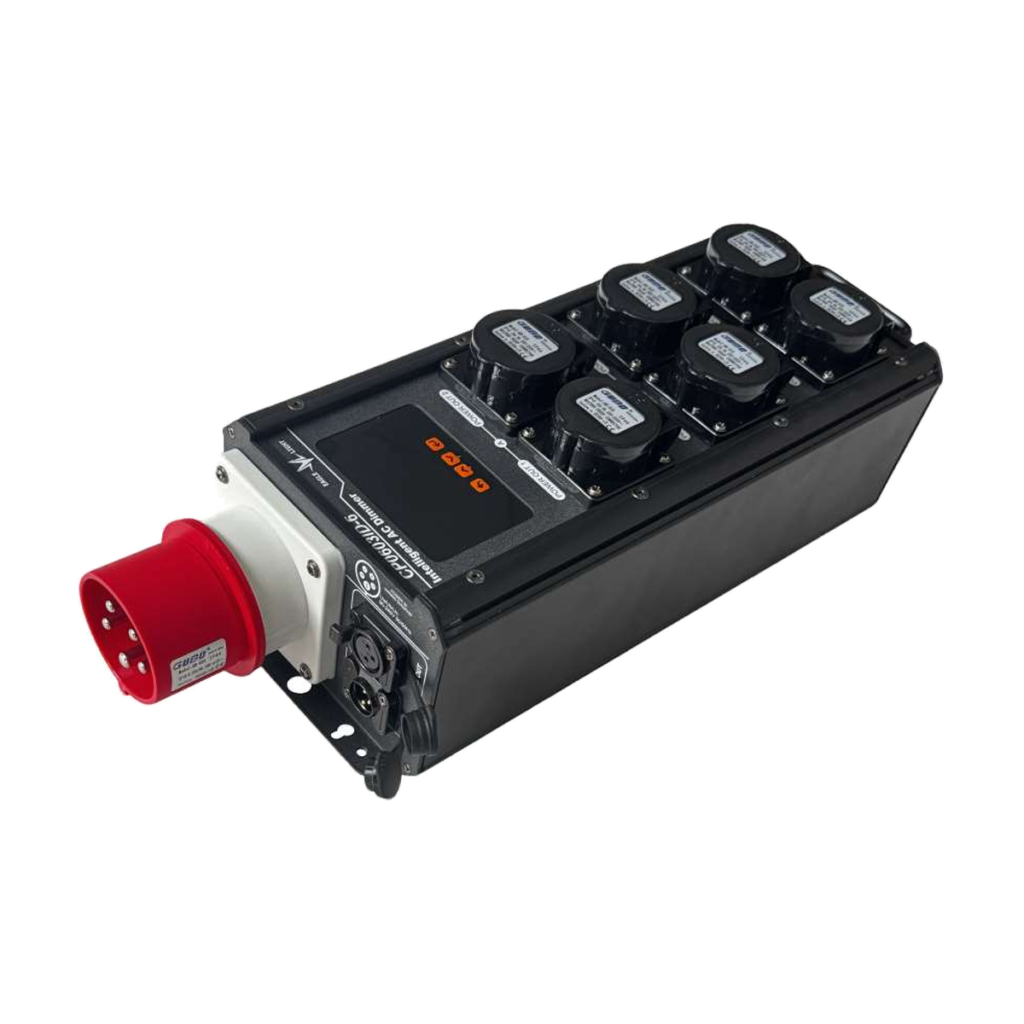 EAGLE LIGHT CP0603ID-6 six-channel DMX512 LED halogen dimming power distributor, original manufacturer catalog photograph on transparent background