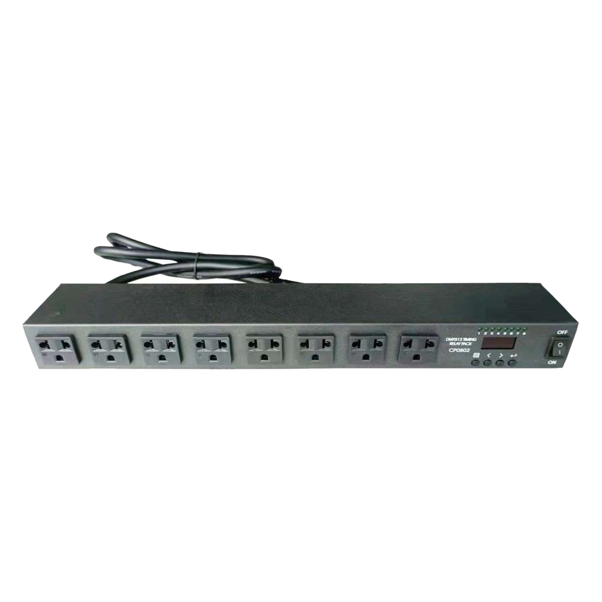 Front view of EAGLE LIGHT CP0802 8-channel intelligent switching power sequencer with american outlets from the original product catalog