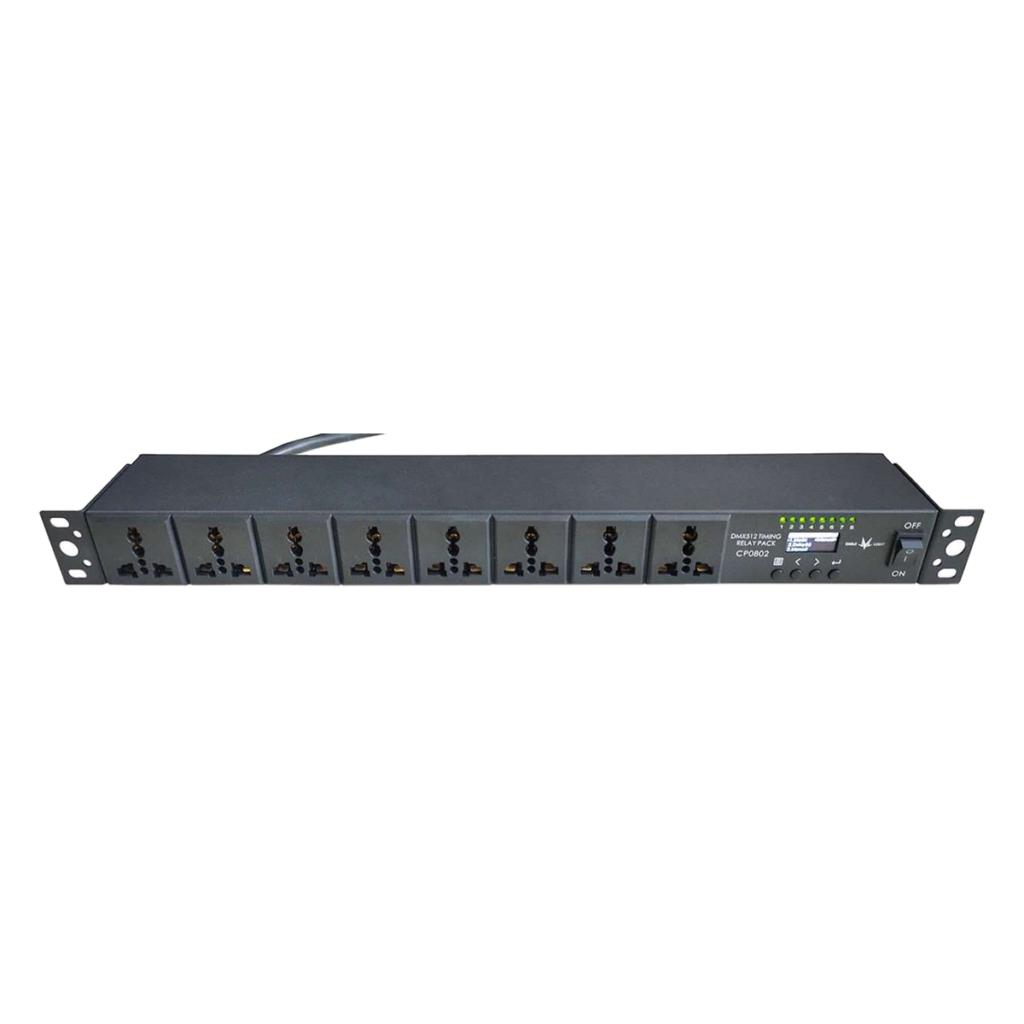 Front view of EAGLE LIGHT CP0802 8-channel intelligent switching power sequencer with universal outlets from the original product catalog