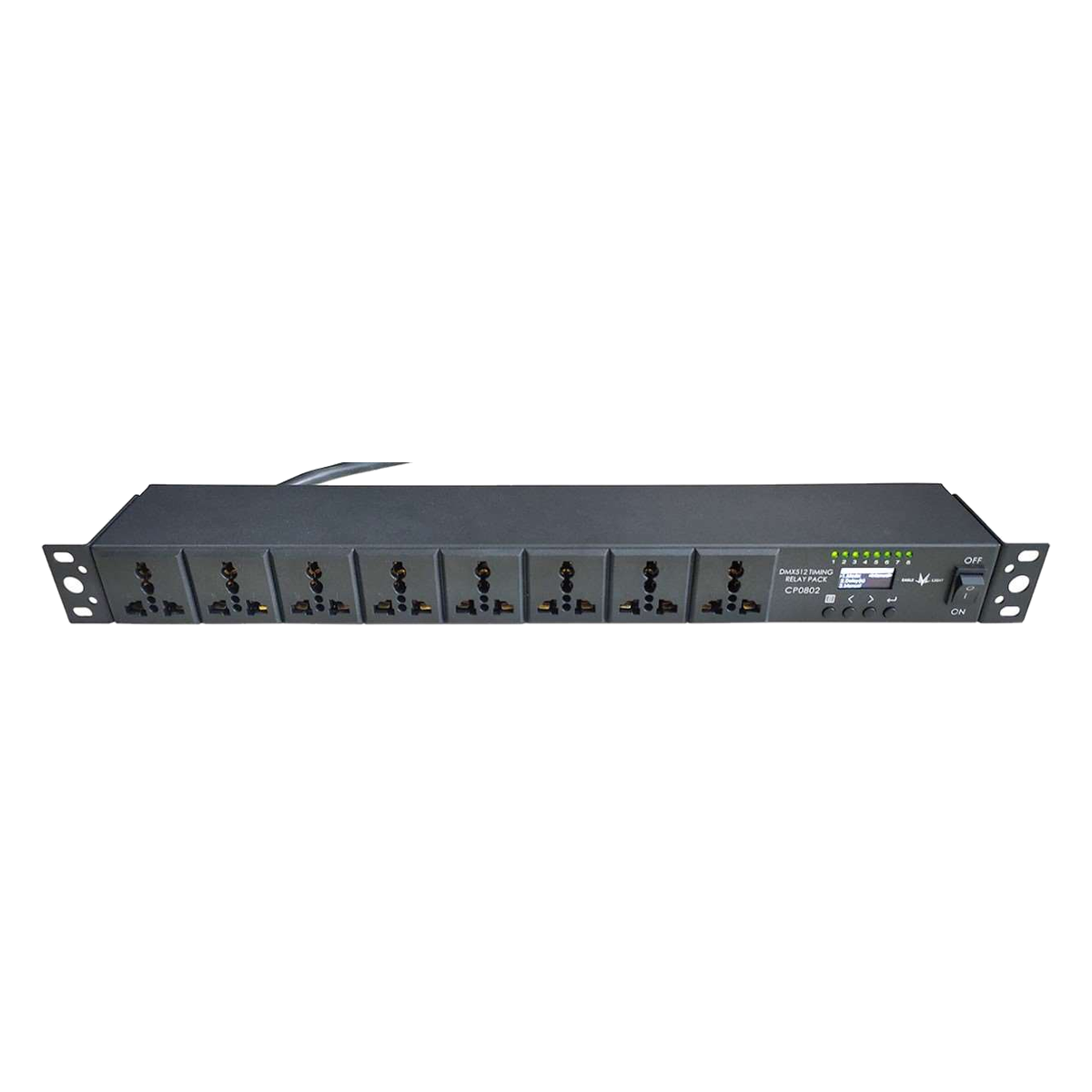 Front view of EAGLE LIGHT CP0802 8-channel intelligent switching power sequencer with universal outlets from the original product catalog