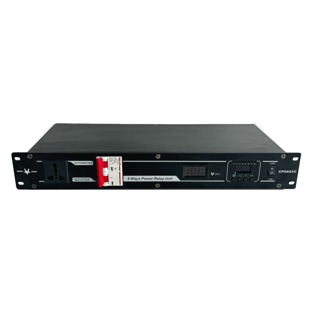 Front view of EAGLE LIGHT CP0802C 8-channel intelligent switching power sequencer from the original product catalog