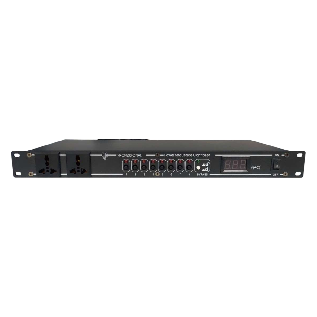 Front view of EAGLE LIGHT CP0803 8-channel power sequencer from the original product catalog