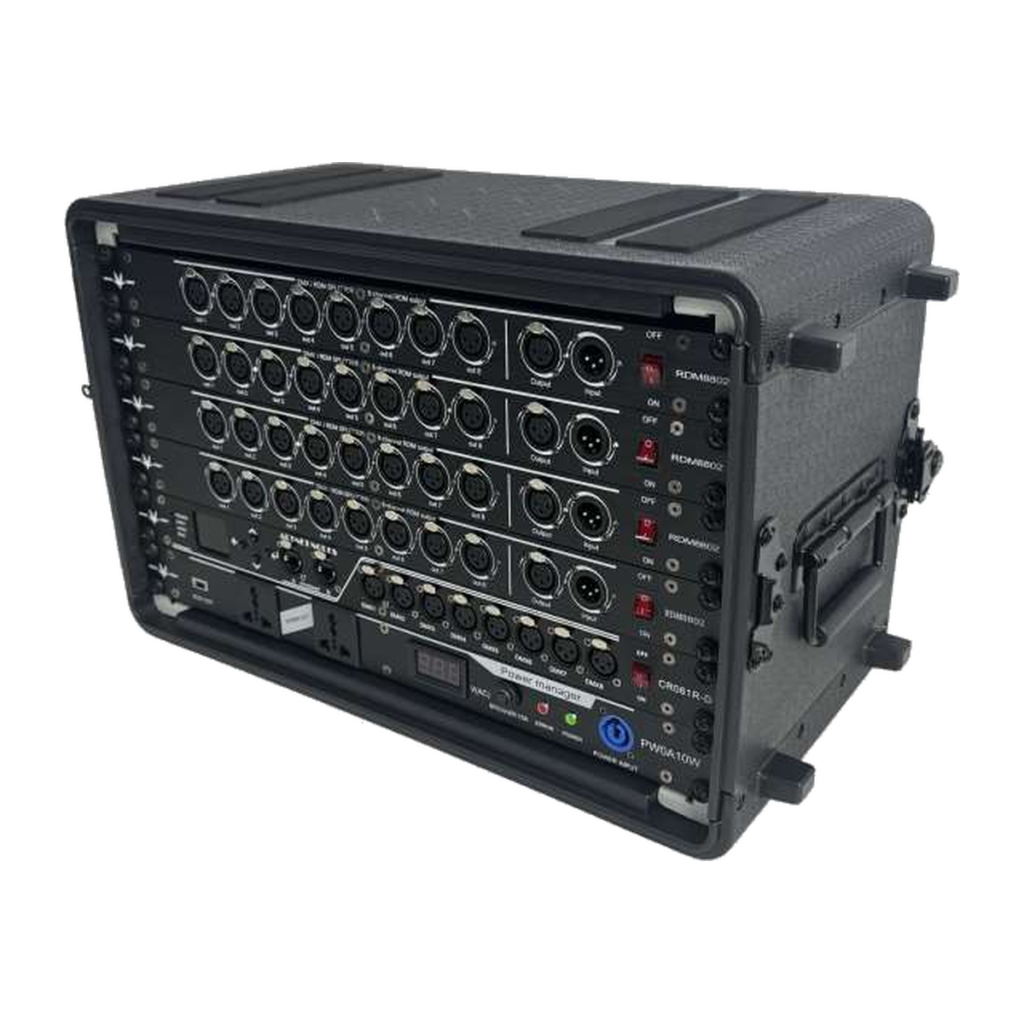EAGLE LIGHT CPS06S-2 6U integrated stage lighting signal cabinet, original manufacturer product photograph with rack enclosure and control connectors