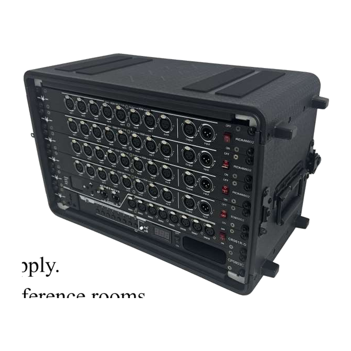 EAGLE LIGHT CPS06S-3 6U integrated stage lighting signal cabinet, original manufacturer product photograph with rack enclosure and control connectors