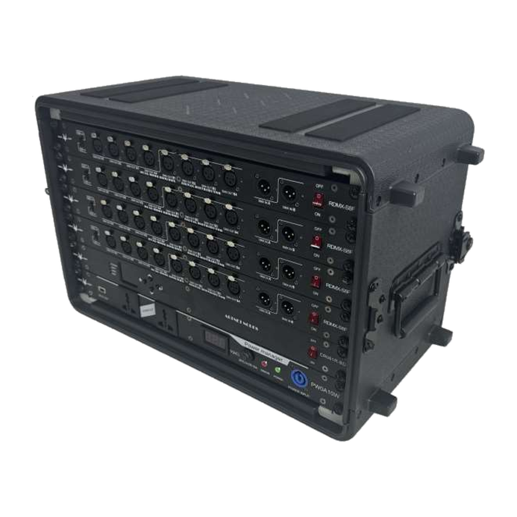 EAGLE LIGHT CPS06S-4 6U integrated stage lighting signal cabinet, original manufacturer product photograph with rack enclosure and control connectors