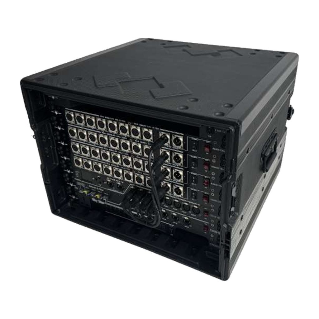 EAGLE LIGHT CPS08S-1 8U integrated stage lighting signal cabinet, original manufacturer product photograph with rack enclosure and control connectors