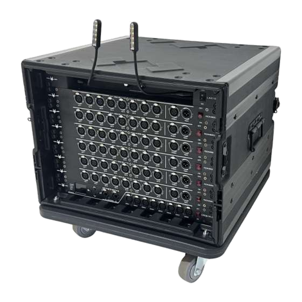 EAGLE LIGHT CPS08S-2 8U integrated stage lighting signal cabinet, original manufacturer product photograph with rack enclosure and control connectors