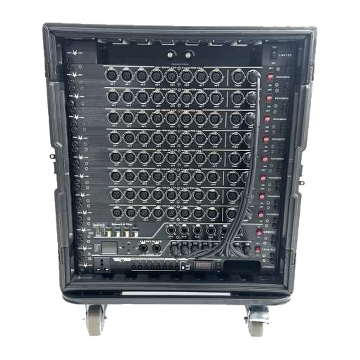 Front signal connection panel view of EAGLE LIGHT CPS12S-1 12U integrated stage lighting control cabinet