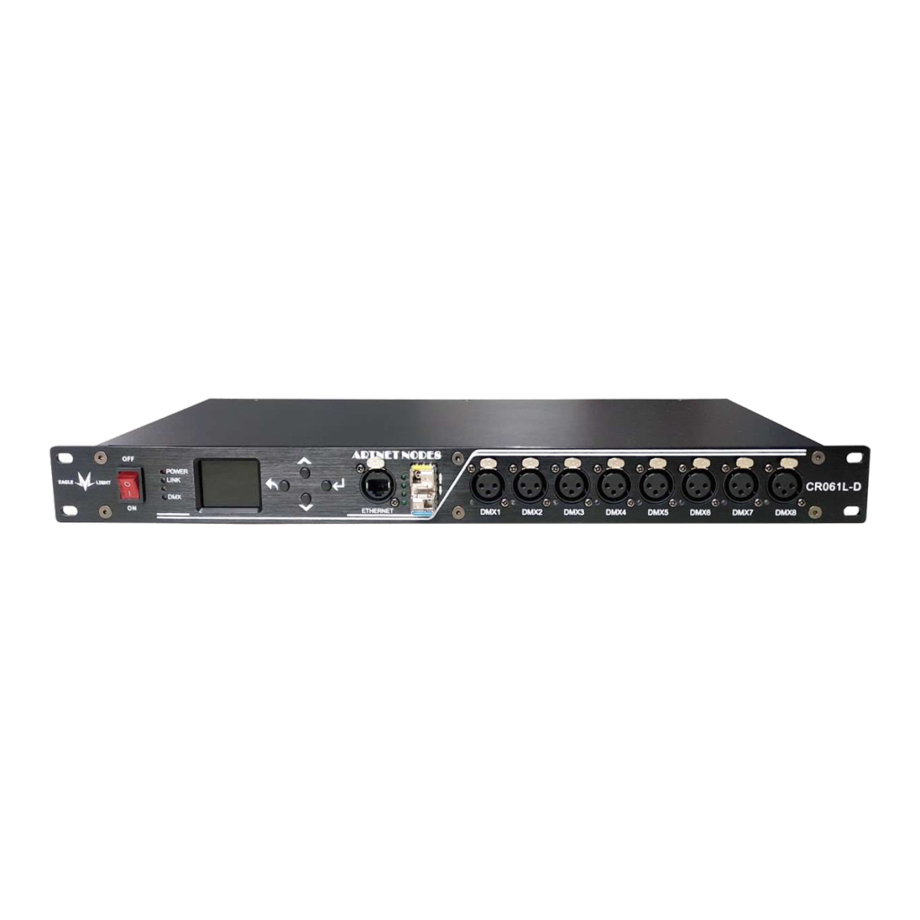 EAGLE LIGHT CR061L-D 8-Channel Art-Net RDM Fiber Controller, product photograph, view 1