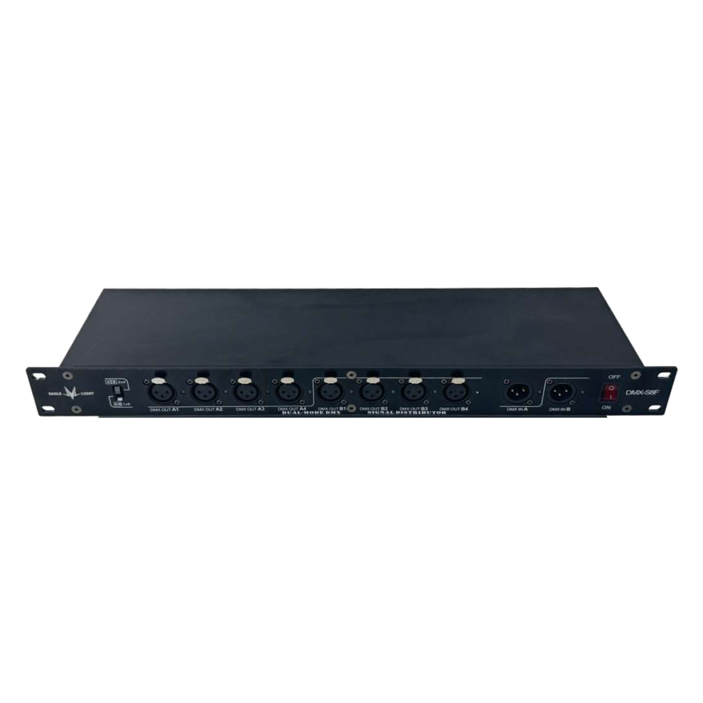 EAGLE LIGHT DMX-S8F professional DMX signal splitter, actual manufacturer catalog product photograph