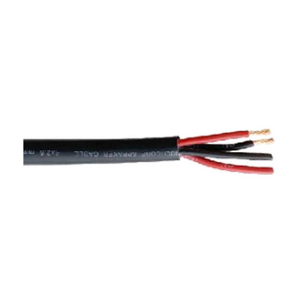 EUROCABLE 04N25 4 x 2.5 mm² OFC speaker cable, black PVC sheath, Italian brand from catalogue