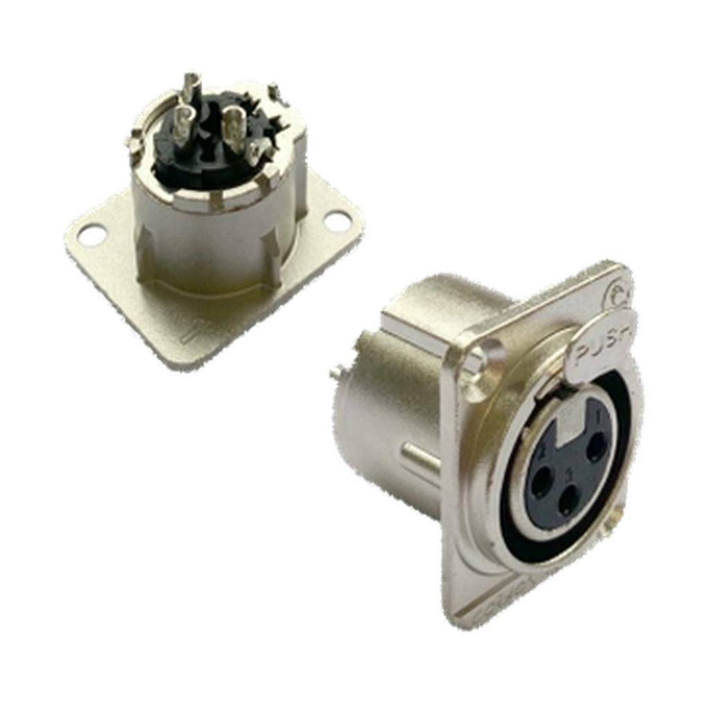 NEUTRIK NC3FD-CO 3-Pole Female XLR Chassis Connector, catalogue product image on transparent background