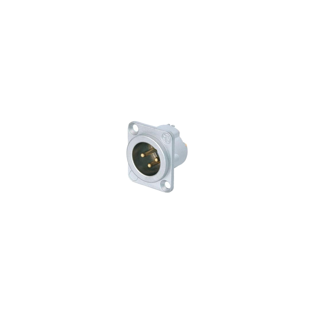 NEUTRIK NC3MD 3-pole male XLR chassis receptacle, supplier catalogue photo with transparent background