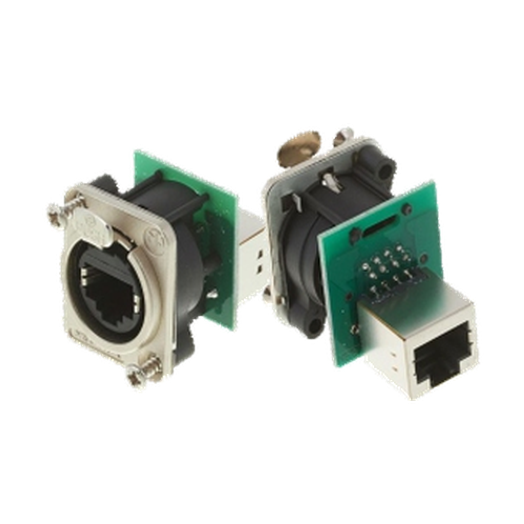NEUTRIK NE8 FDP RJ45 EtherCON Feed-Through Chassis Socket, catalogue product image on transparent background