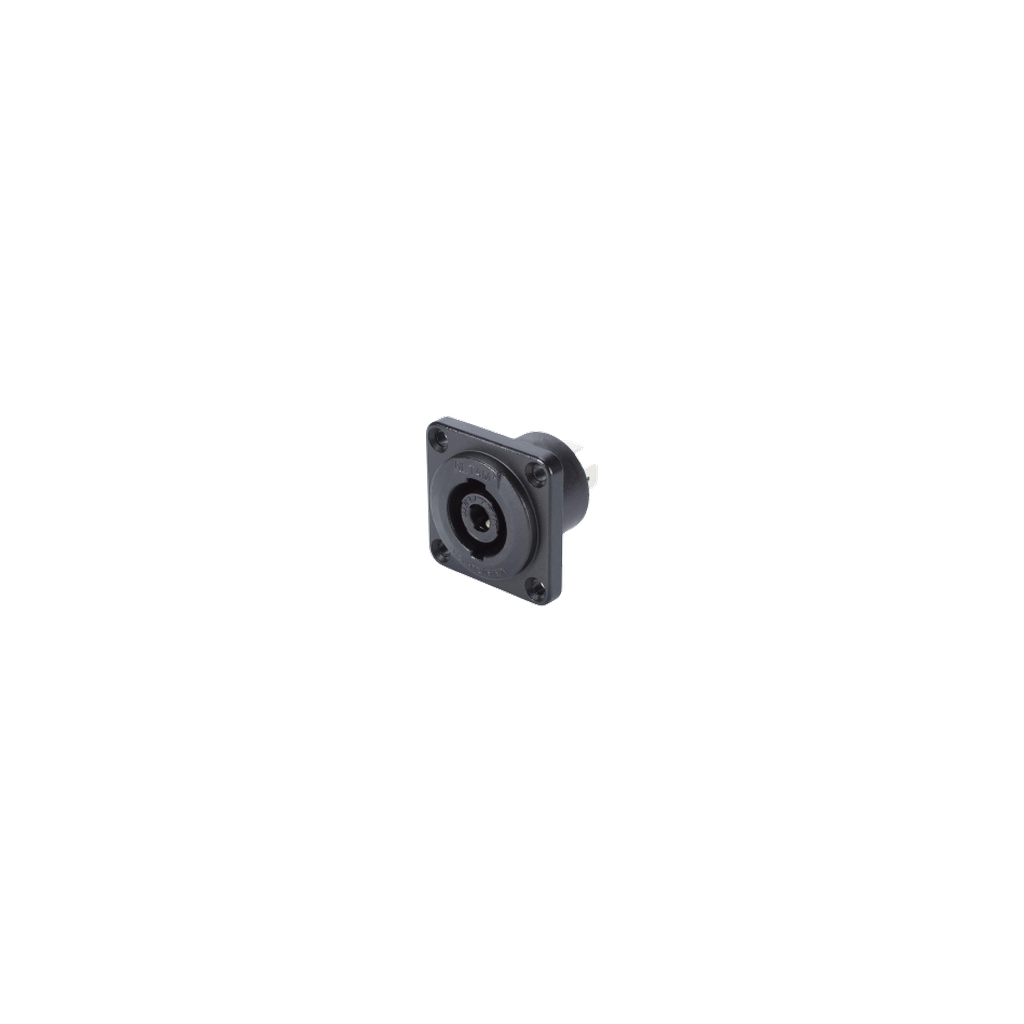 NEUTRIK NLT4MPXX-BAG 4-pole chassis socket, isolated genuine April 2026 catalogue photograph on a transparent background