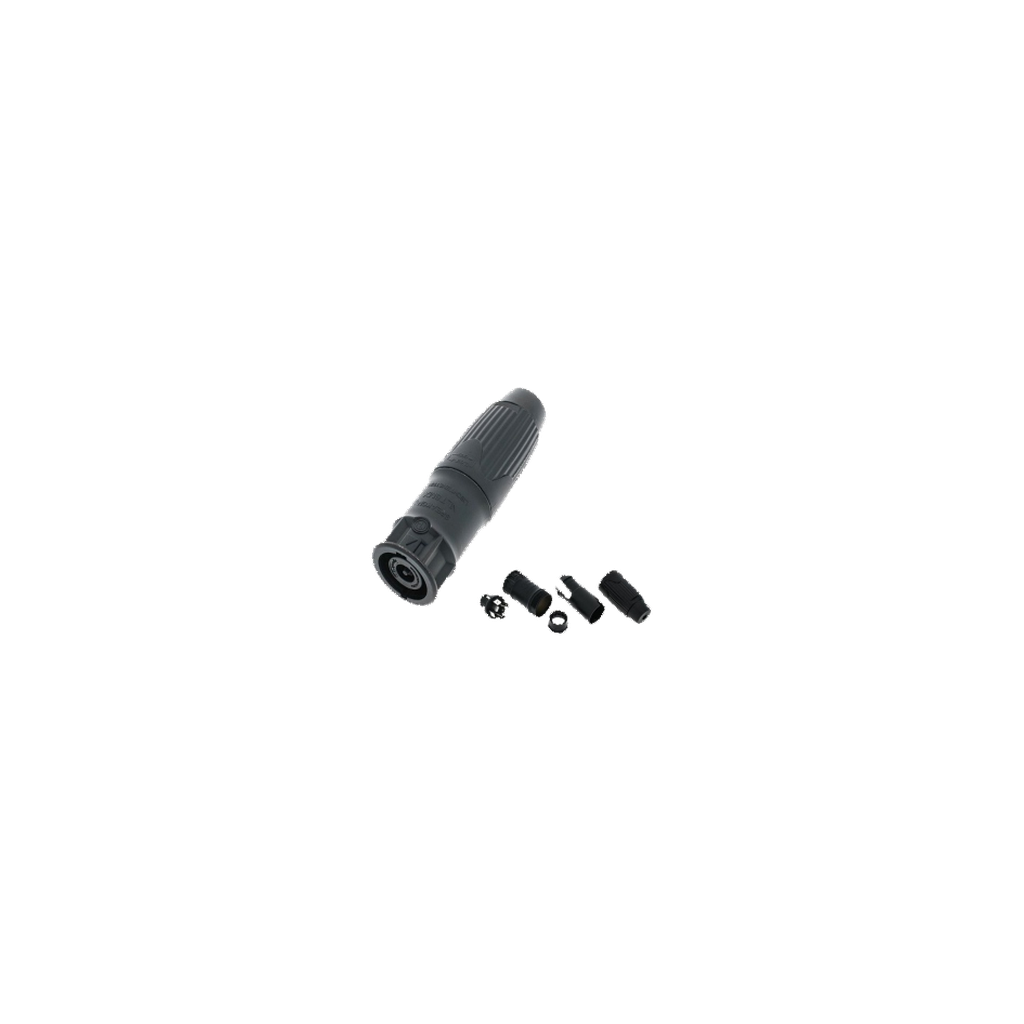 NEUTRIK NLT8 MXX-BAG 8-pole black metal cable connector with disassembled strain relief components