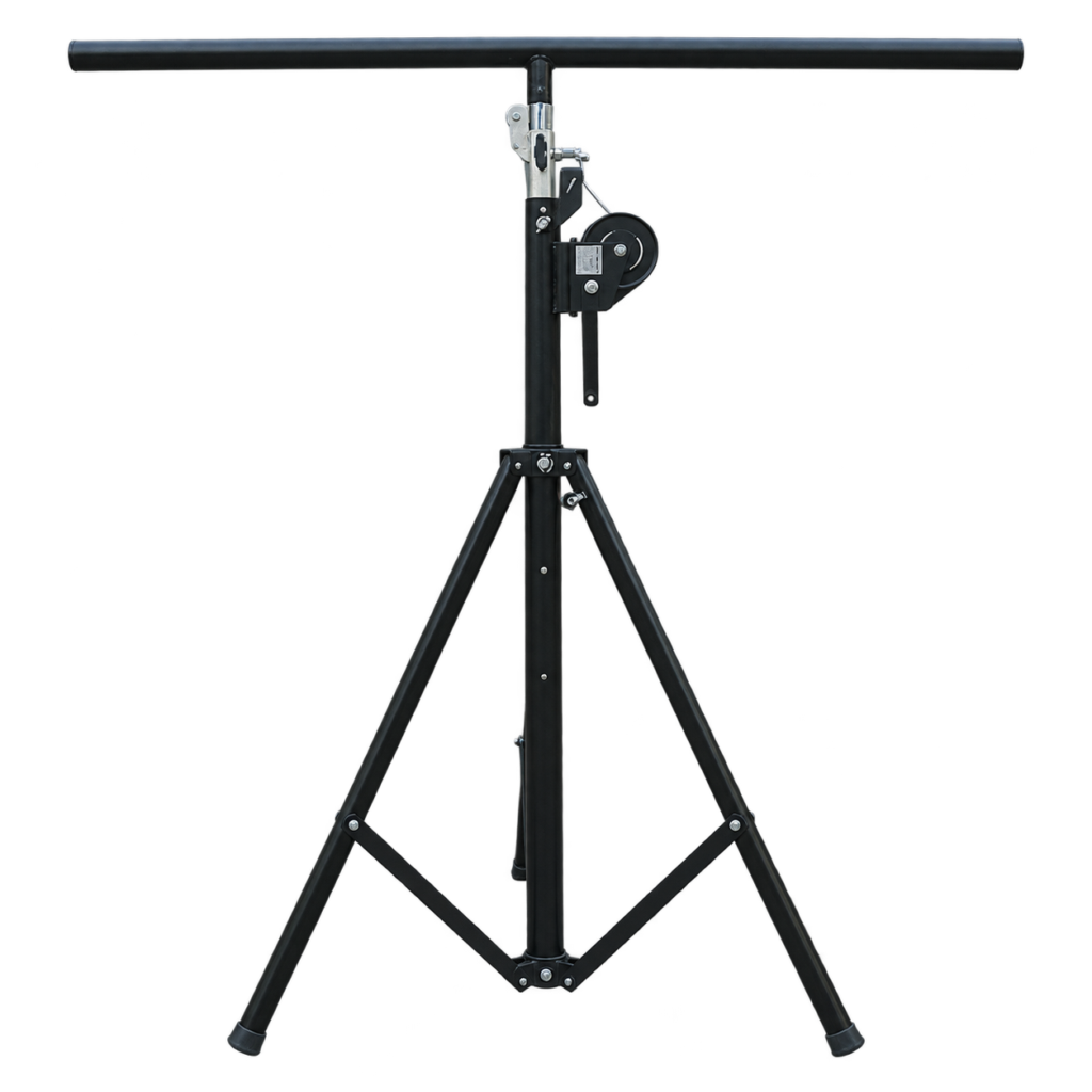REDJET 3m single-tier hand-crank lighting stand with T-bar and tripod base