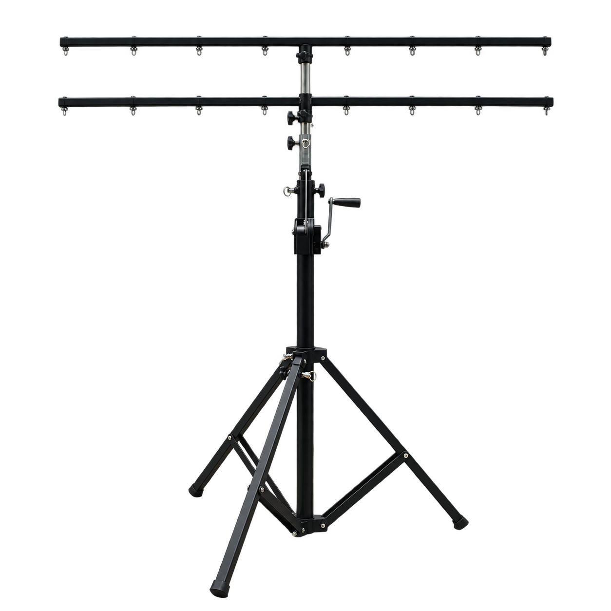 REDJET 4m double-tier hand-crank lighting stand with two horizontal fixture bars