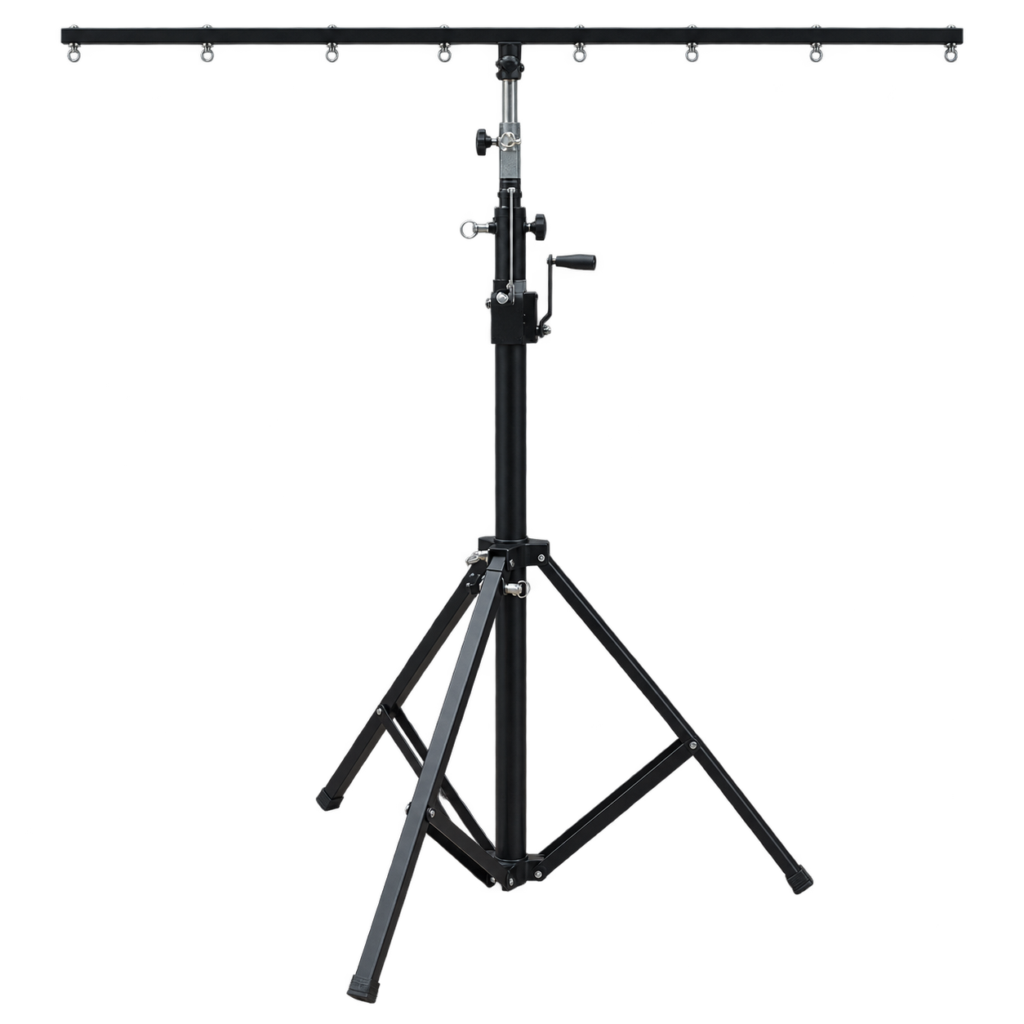 REDJET 4m heavy-duty hand-crank lighting stand with T-bar and tripod base