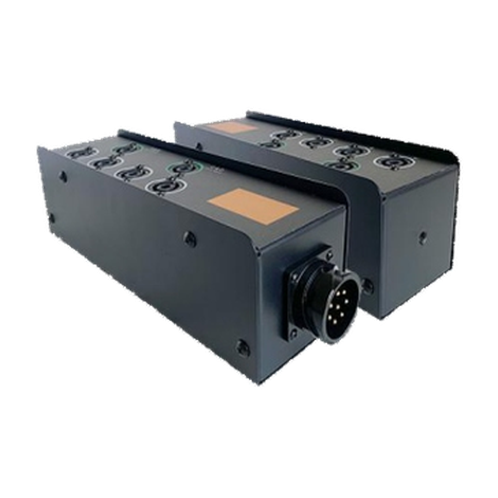 VMCABLE LK008-6 six-way speaker breakout box with 8-pole multipin and NL4 output connectors