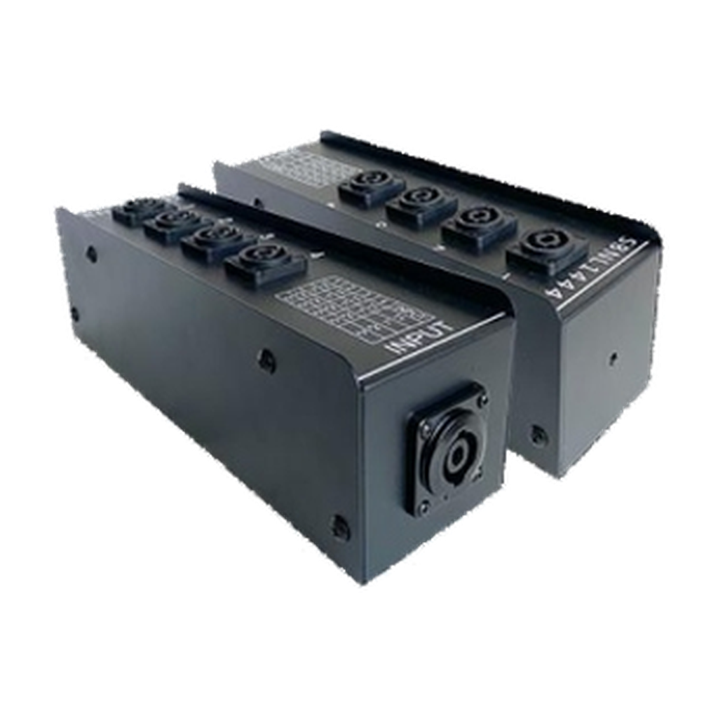 VMCABLE SBNL14444 four-way NL4 speaker breakout box with panel mounting sockets