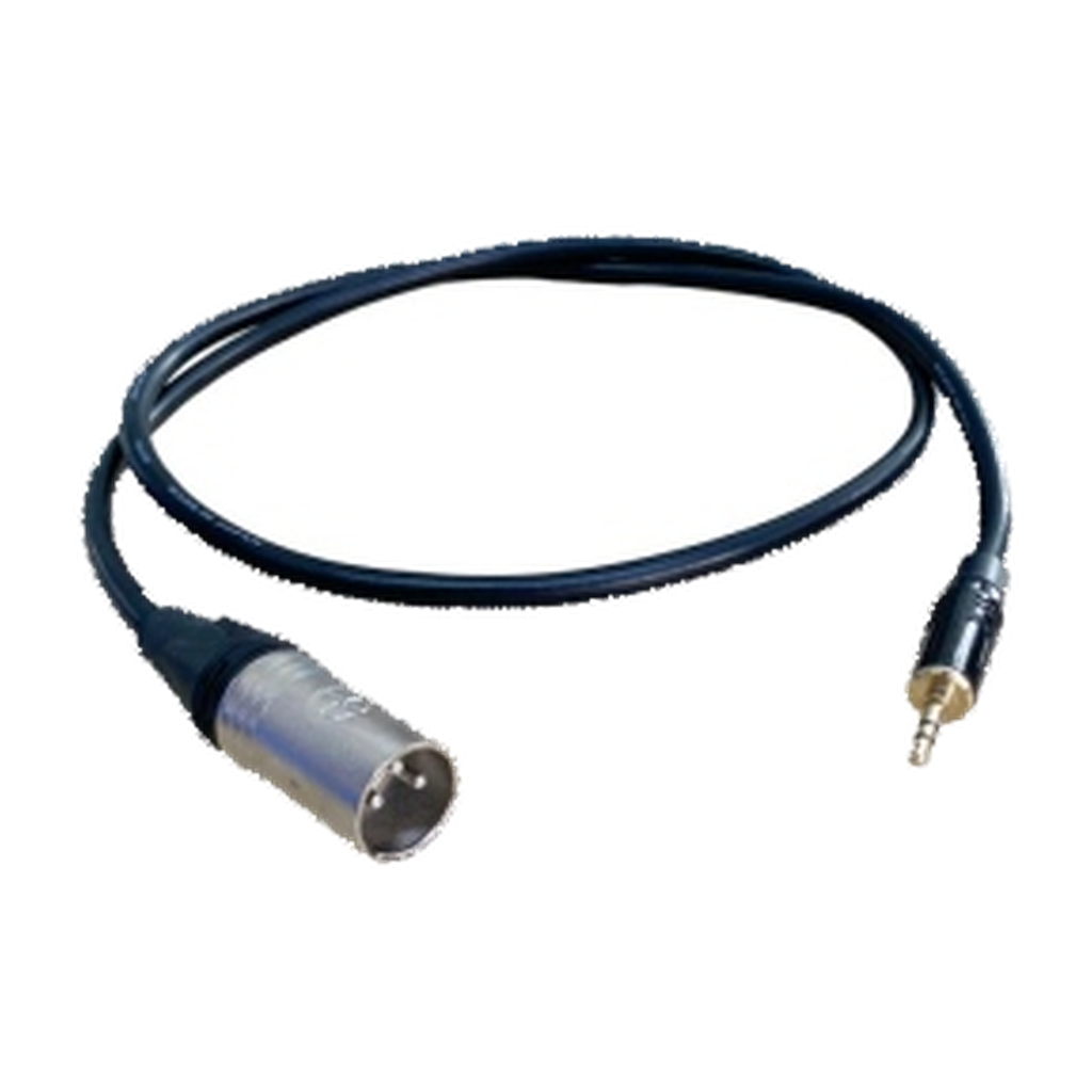 VMCABLE VM-3.5TXLR-1: 1 m CANARE L-2T2S mini-jack 3.5 mm to 3-pole XLR audio cable, authentic supplier photo on transparent background