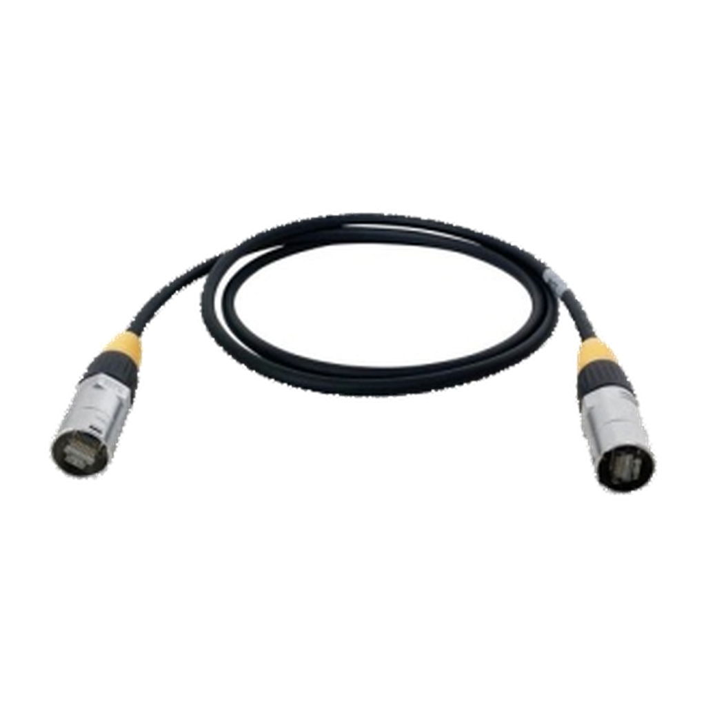 VMCABLE VM-CAT6-2: 2 m CAT6 copper network cable with black PVC jacket and two RJ45 D-format compatible connectors. Authentic catalog photograph on transparent background.