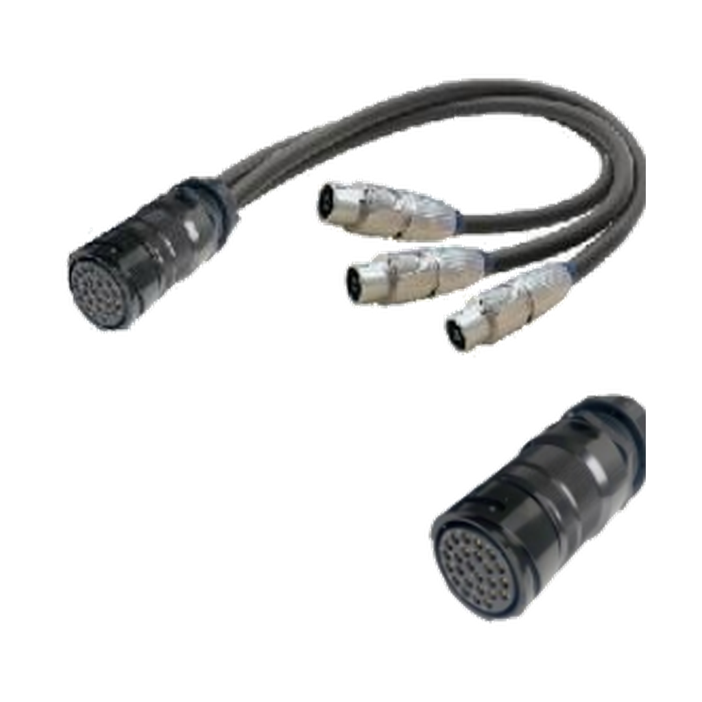 VMCABLE VM-FEV258-1 one metre 25-pole female to three 8-pole speaker cable fan-out assembly