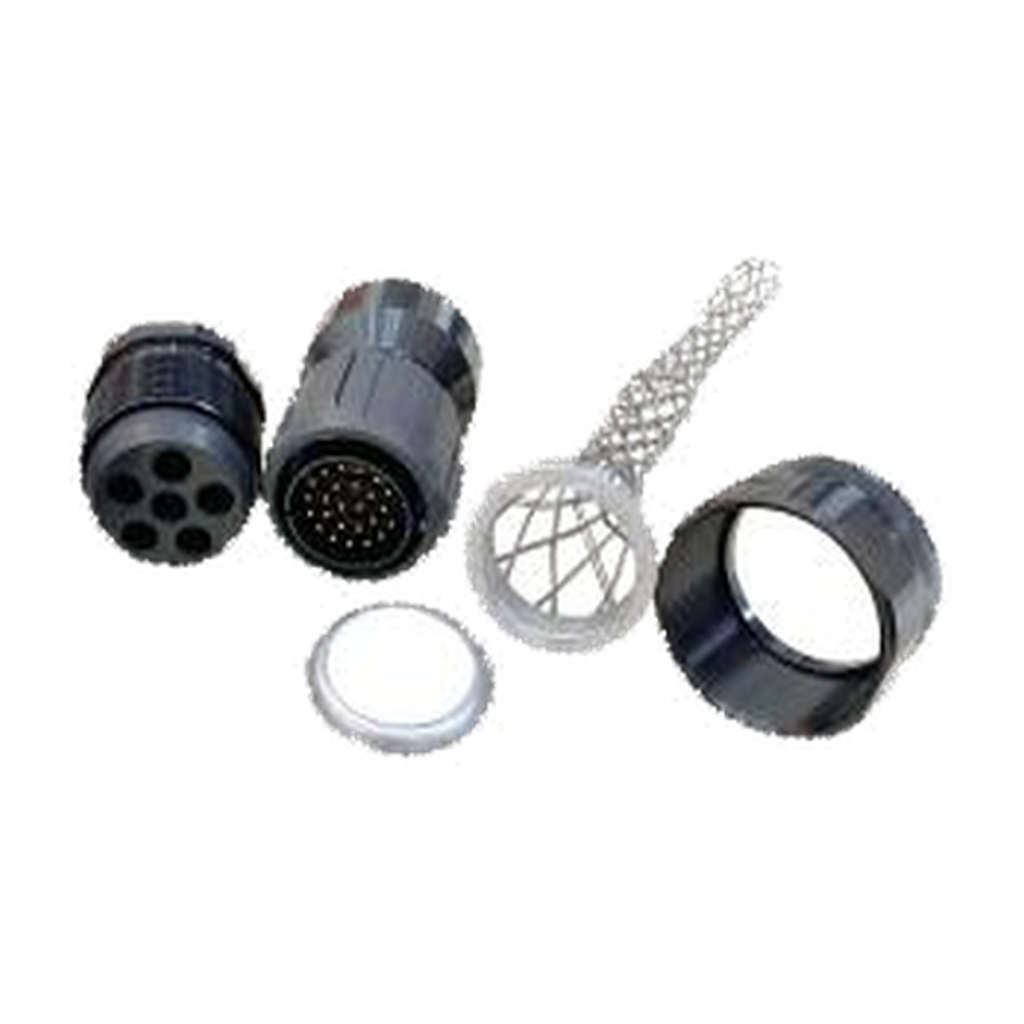 VMCABLE VM-LK025-MVSW 25-pole male speaker connector with Kellems strain relief and silver nut