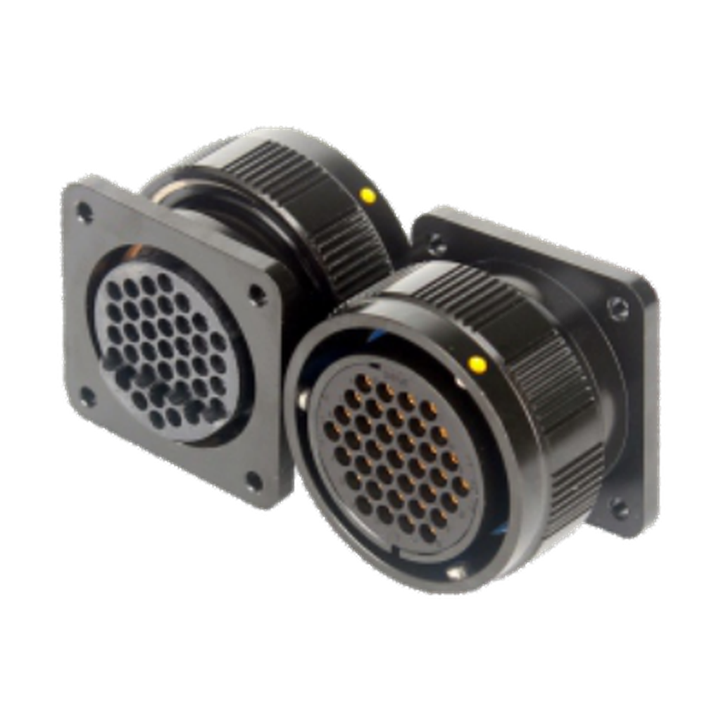 VMCABLE VM-LK037FP-Signal, black metal 37-pole female panel socket in two manufacturer catalogue product views, transparent background