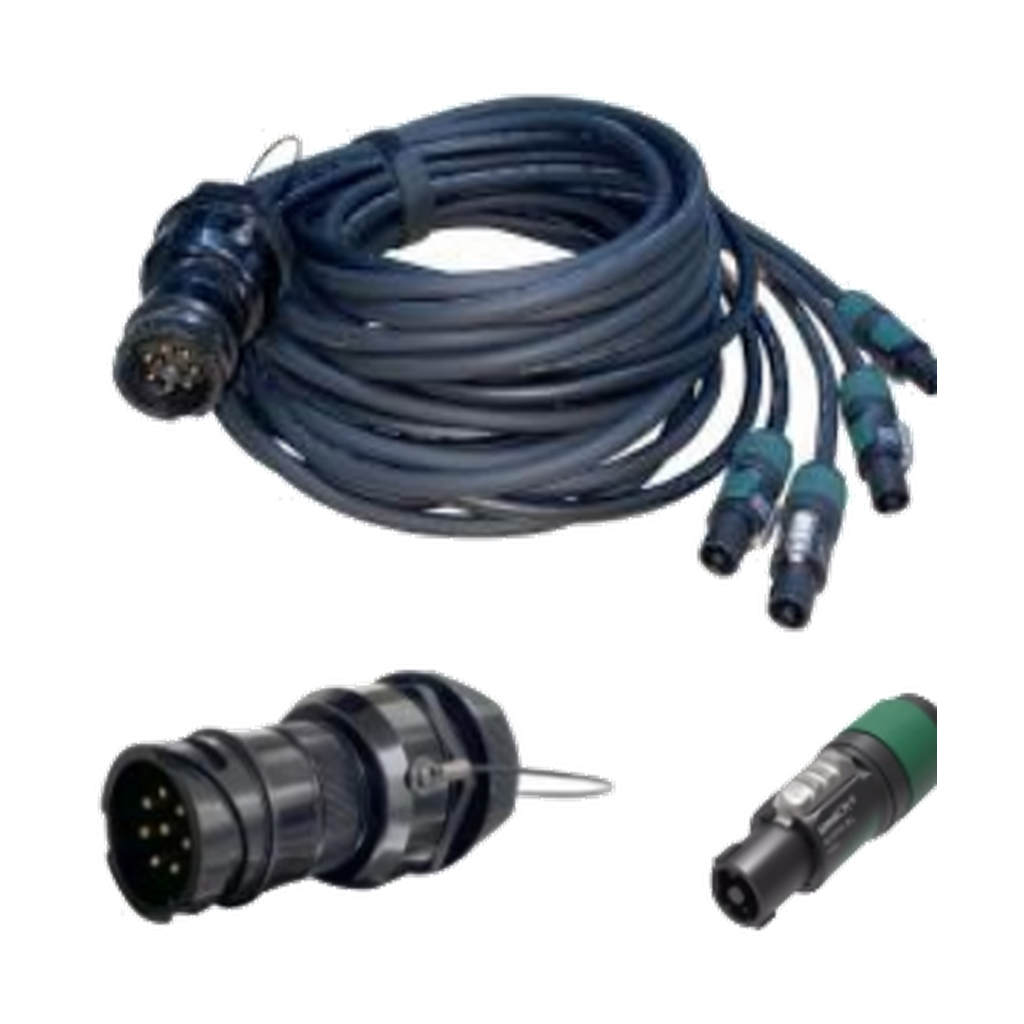 VMCABLE 1 m four-way 8-pole male to four 4-pole speaker sub fan-out cable