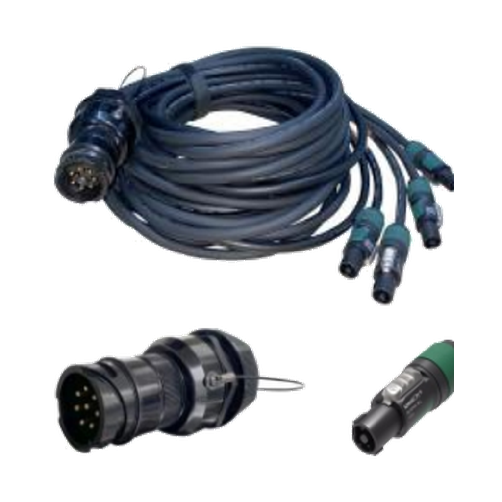VMCABLE 10 m four-way 8-pole male to four 4-pole speaker sub fan-out cable