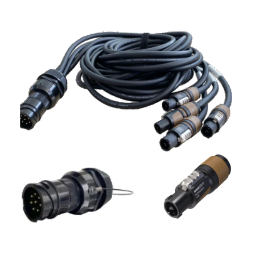 VMCABLE VM-LK240-15 DOSUB 15 m four-way 8-pole to four 2-pole speaker fan-out cable