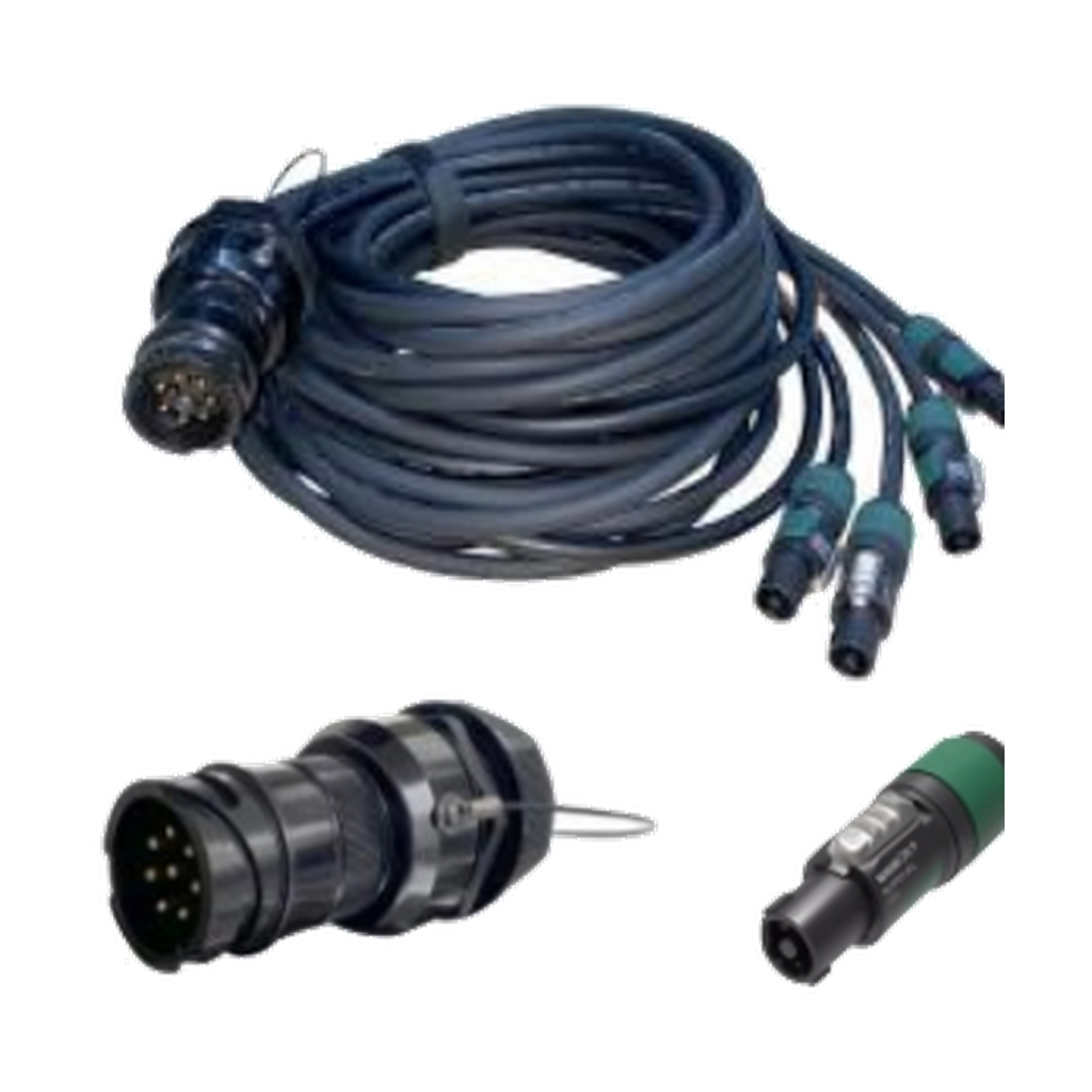 VMCABLE 15 m four-way 8-pole male to four 4-pole speaker sub fan-out cable