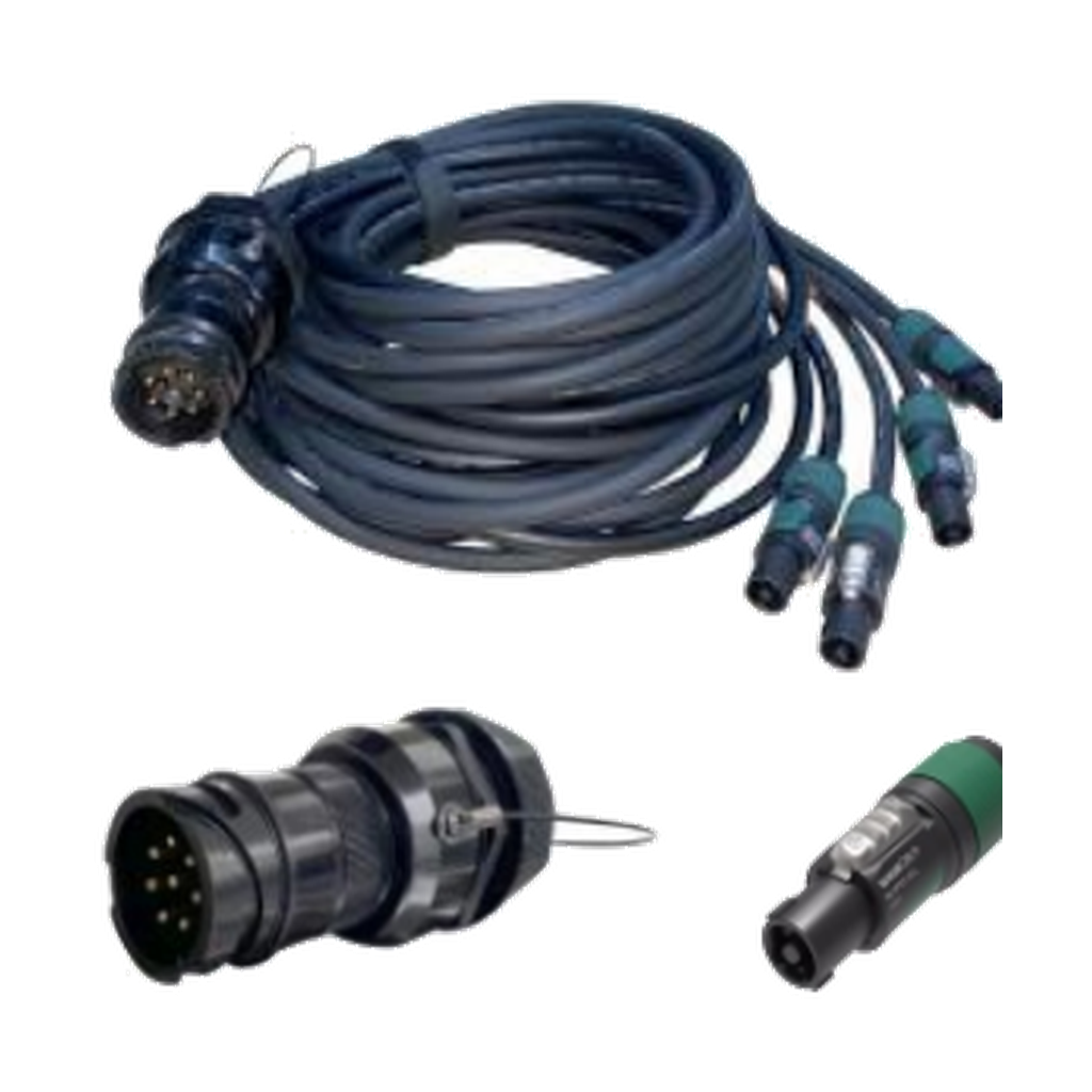 VMCABLE 5 m four-way 8-pole male to four 4-pole speaker sub fan-out cable