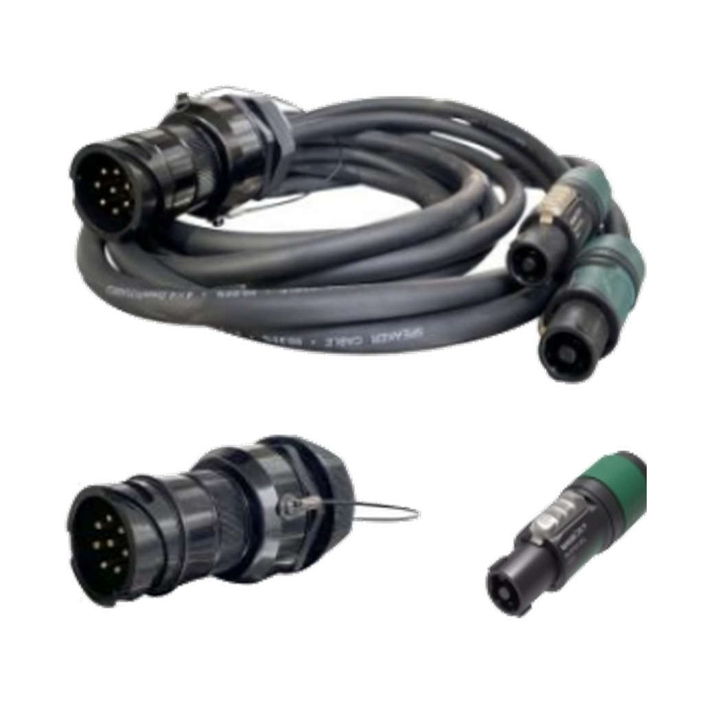 VMCABLE 25 m two-way 8-pole male to dual 4-pole speaker fan-out cable