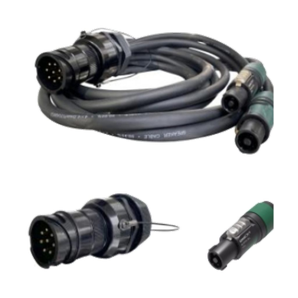 VMCABLE 30 m two-way 8-pole male to dual 4-pole speaker fan-out cable