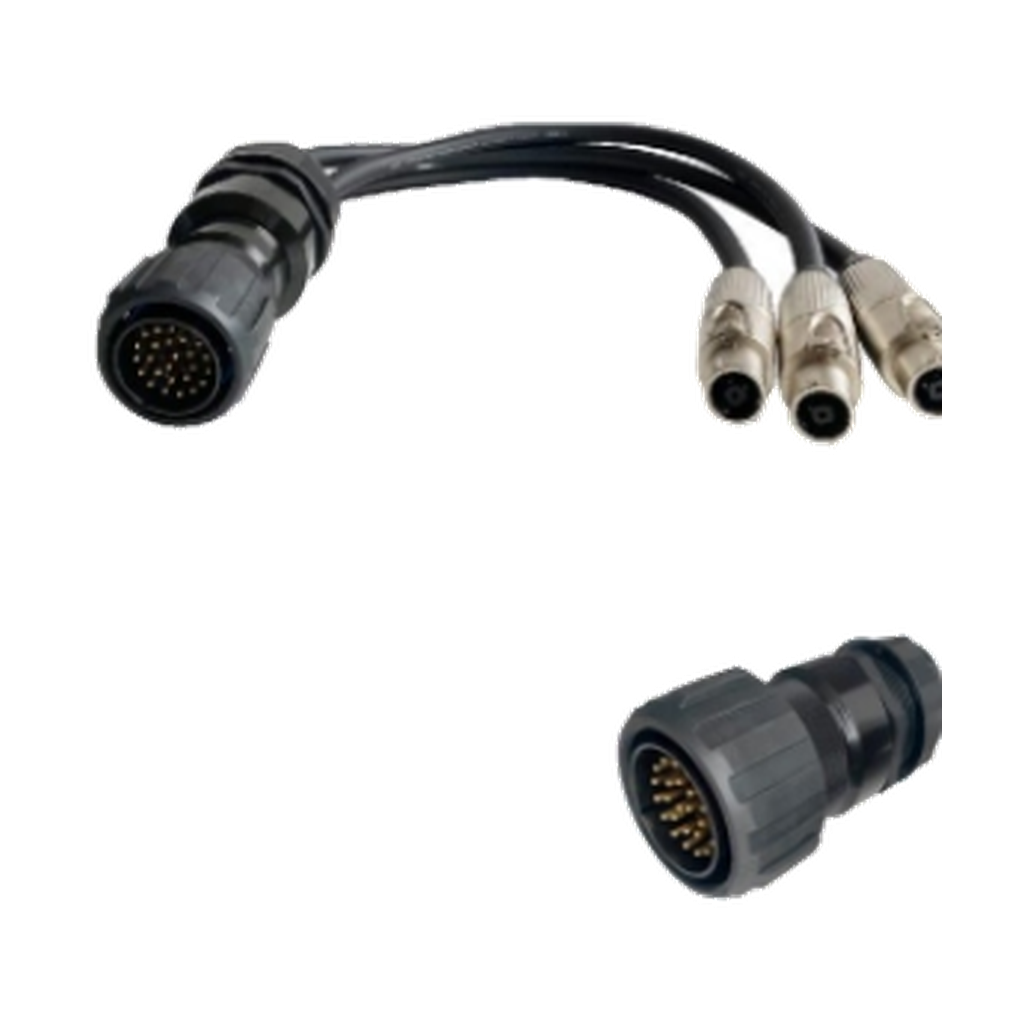 VMCABLE VM-MEV258-1 one metre 25-pole male to three 8-pole speaker cable fan-out assembly