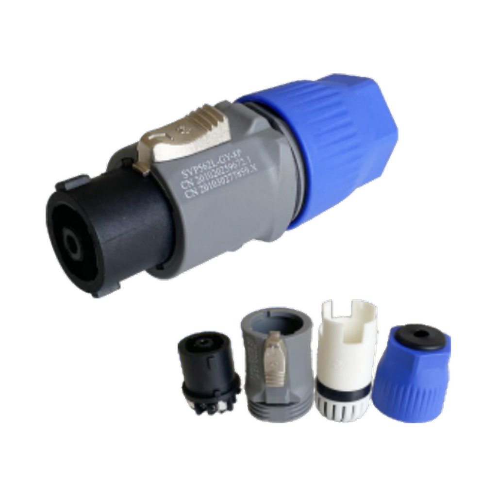 VMCABLE VM-NLD08 MXX eight-pole grey and blue cable connector with individual parts