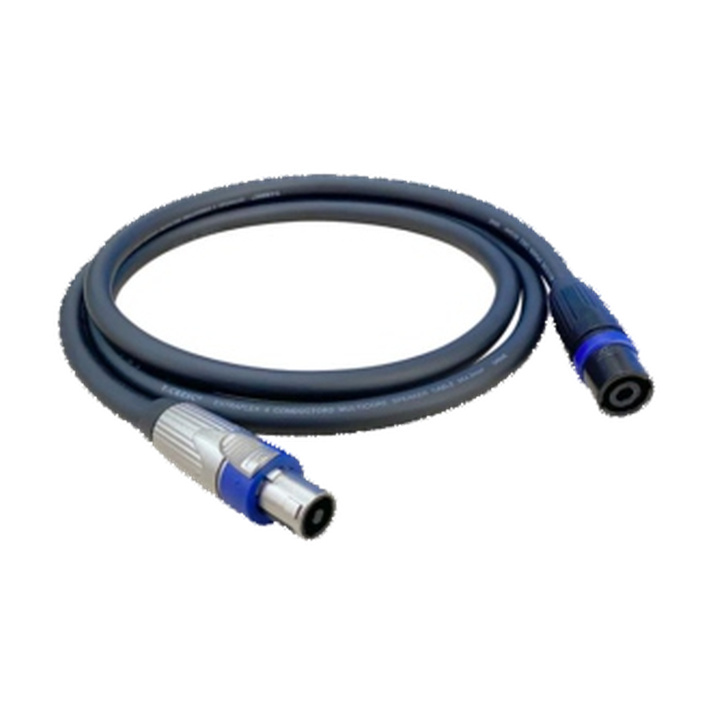 VMCABLE VM-NLT440-5 FMX, 5 m 4 x 4.0 mm2 cable, Neutrik NLT4 FXX and NLT4 MXX-BAG, isolated actual product photograph