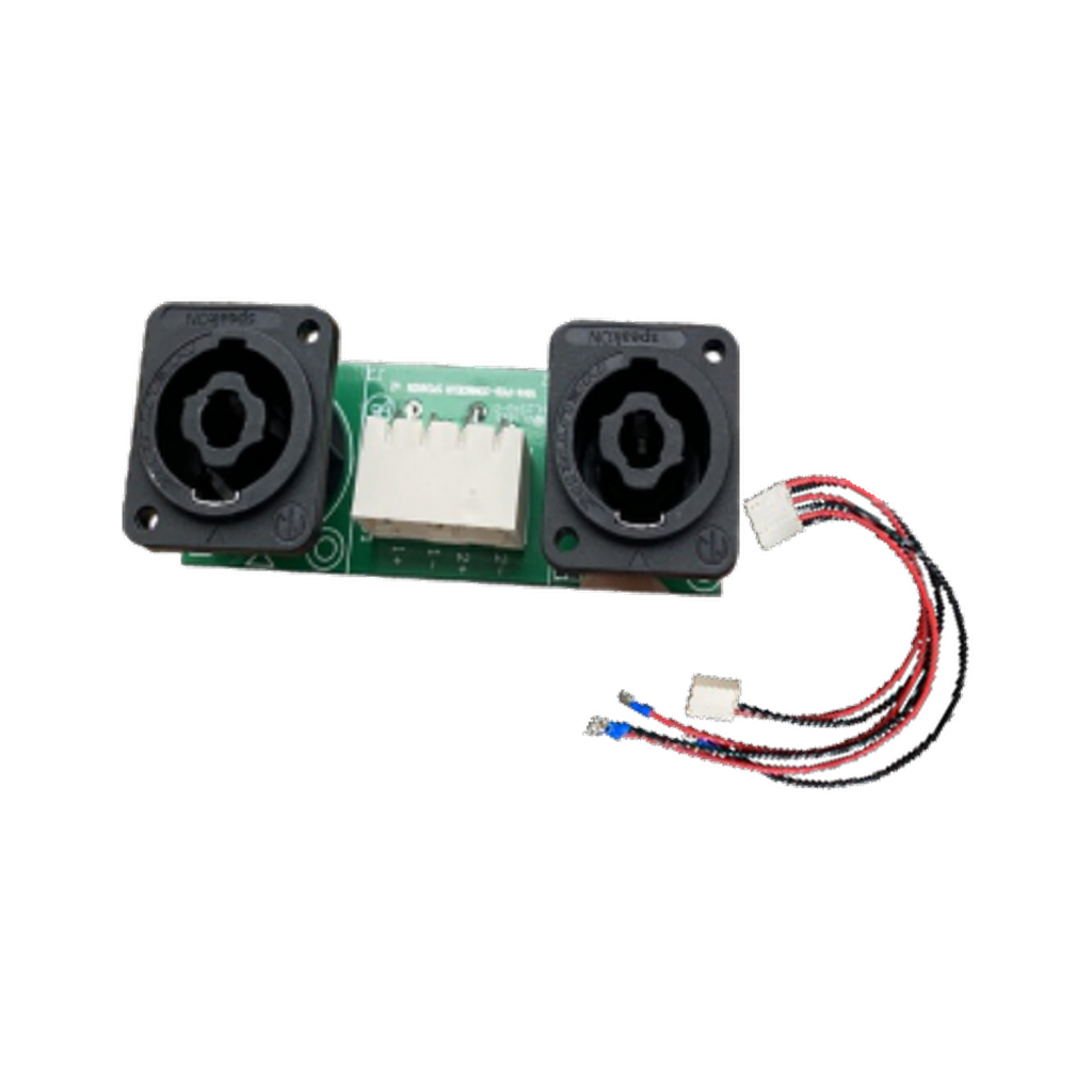 VMCABLE VM-NLX8 PS dual NL4 speaker panel socket PCB assembly with attached wiring harness
