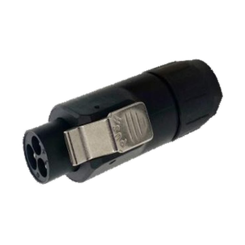 VMCABLE VM-PANDA3F-B black three-pole power connector, genuine supplier catalogue image with transparent background